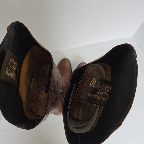 Old Gringo Brown Leather Heeled Boots Elina 7.5 Tall Boho - Picture 9 of 16